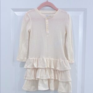 Ralph Lauren - Cream Ruffle Knit Dress - 24 months